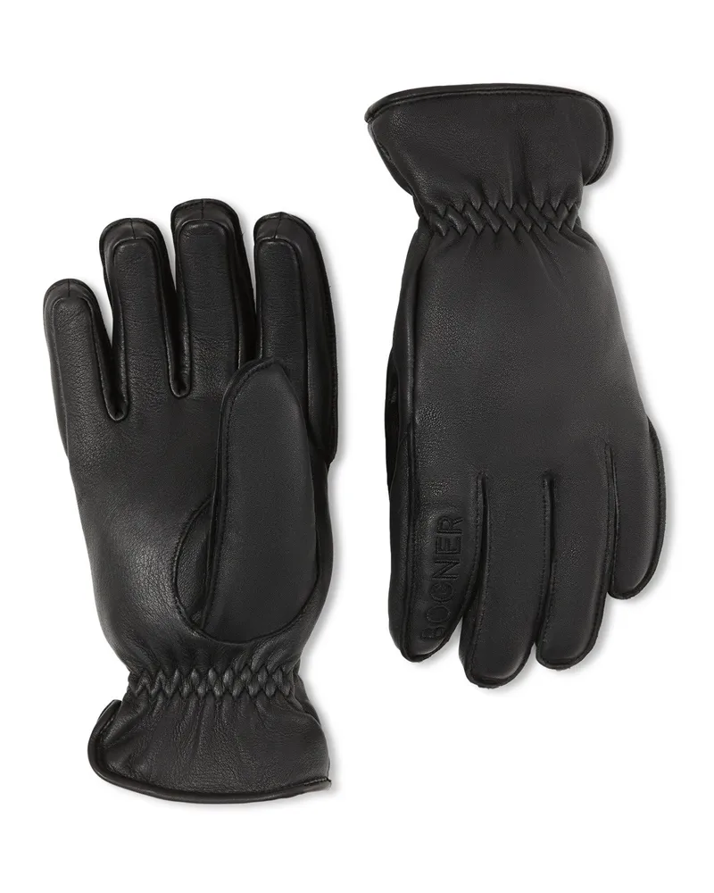 Bogner Leder-Handschuhe Tobin für Herren - Schwarz Schwarz