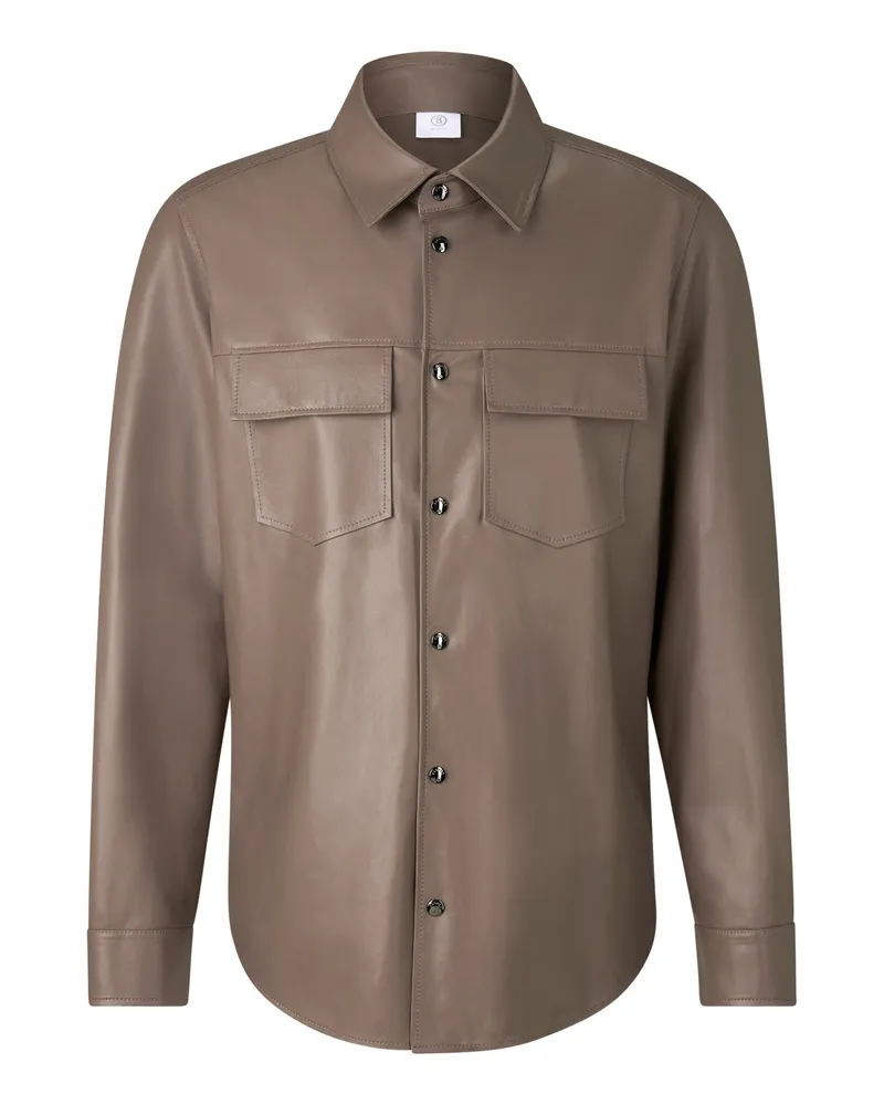 Bogner Leder-Overshirt Olli für Herren - Mud Mud