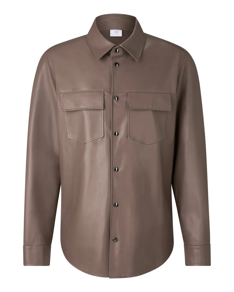 Bogner Leder-Overshirt Olli für Herren - Mud Mud