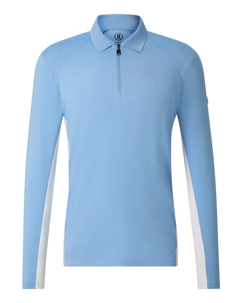 Bogner Polo-First Layer Fabrio für Herren - Hellblau/Weiß Hellblau