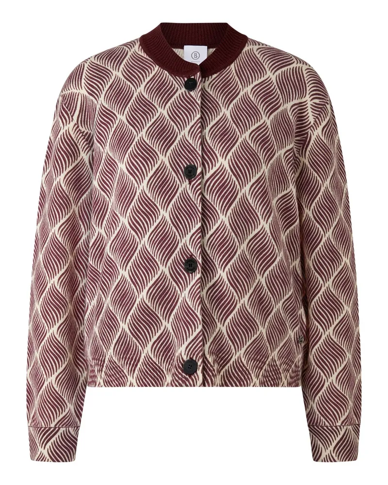 Bogner Strick-Bomberjacke Evelyn für Damen - Weinrot/Creme Weinrot
