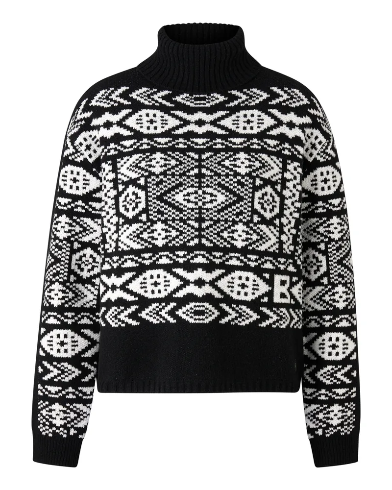 Bogner Jacquard-Pullover Nadin für Damen - Schwarz/Weiß Schwarz