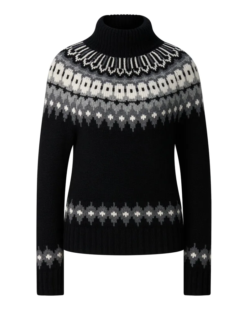 Bogner Kaschmir-Norweger-Pullover Ingrid für Damen - Schwarz/Grau/Off-White Schwarz