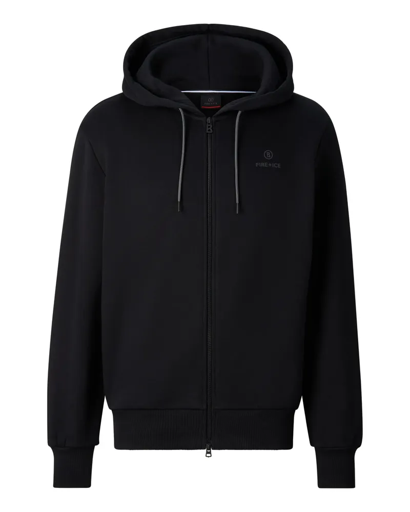 Bogner Fire & Ice Baumwoll-Hoodie-Sweatjacke Corbell für Herren - Schwarz Schwarz