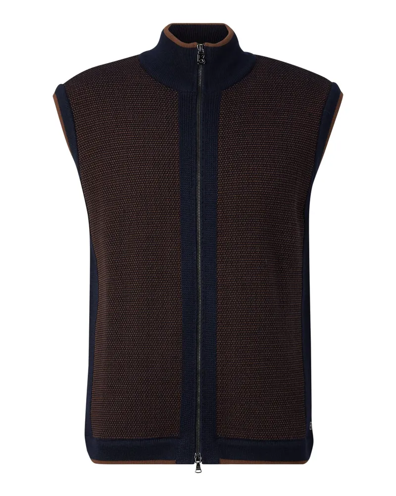 Bogner Strickweste Enzo für Herren - Navy-Blau/Braun Navy-blau