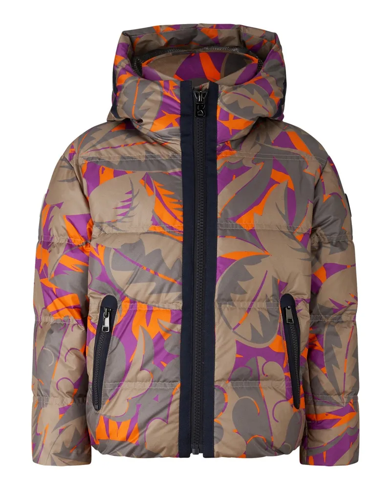 Bogner Kids Ski-Daunenjacke Krissi - Khaki/Violett/Orange Khaki
