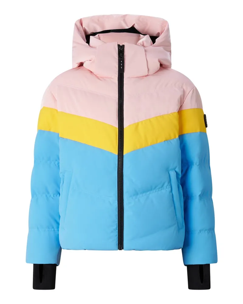 Bogner Kids Ski-Daunenjacke Cosima - Cyanblau/Rosa/Gelb Cyanblau
