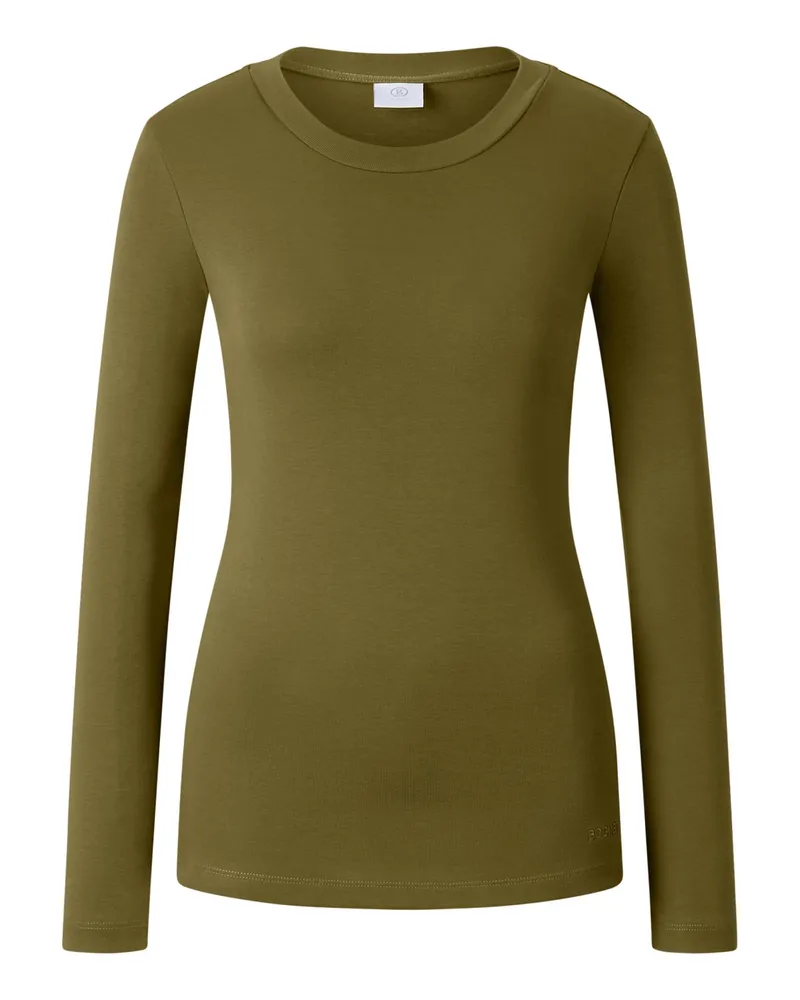Bogner Baumwoll-Longsleeve Nikini für Damen - Oliv Oliv
