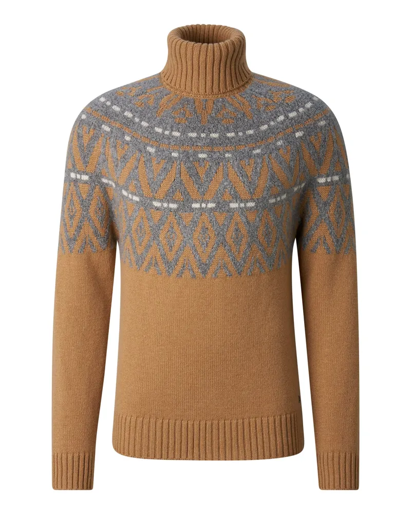 Bogner Kaschmir-Norweger-Pullover Roxter für Herren - Camel/Hellgrau Camel