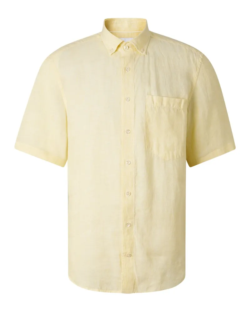 Bogner Leinen-Kurzarm-Hemd Lykos für Herren - Gelb Gelb