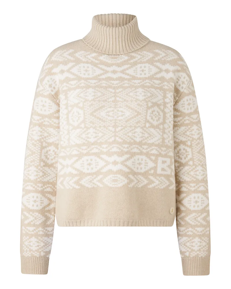 Bogner Jacquard-Pullover Nadin für Damen - Beige/Weiß Beige