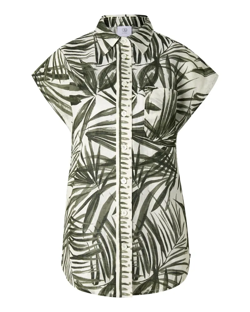 Bogner Leinenbluse Charlet für Damen - Oliv-Grün/Creme Oliv-grün