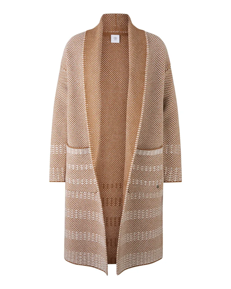 Bogner Strickmantel Lassie für Damen - Camel/Off-White Camel