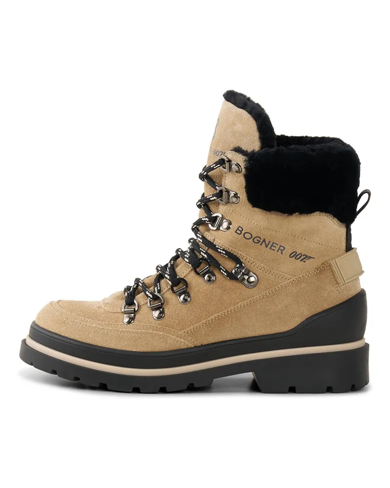 Bogner Schnürboots St. Moritz x Bond 007 mit Spikes für Damen - Beige Beige