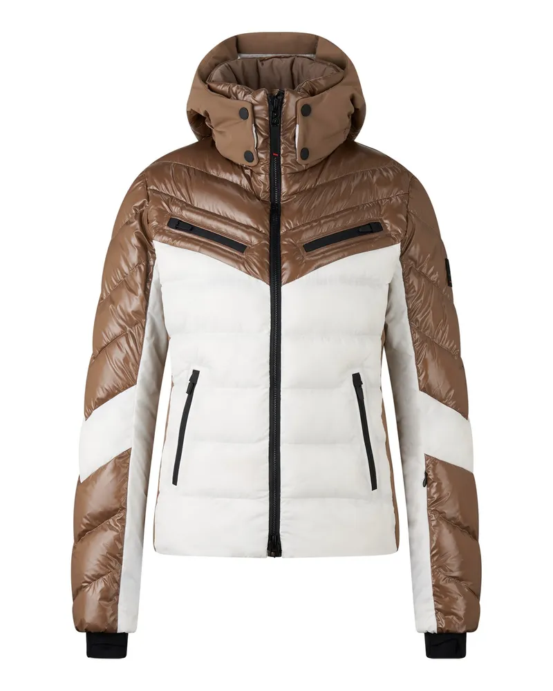 Bogner Fire & Ice Ski-Steppjacke Farina für Damen - Karamell/Weiß Karamell