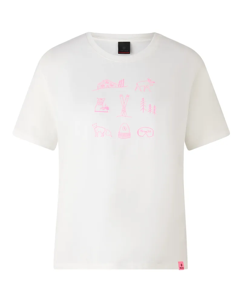 Bogner Fire & Ice T-Shirt Lotte für Damen - Weiß/Pink Weiß