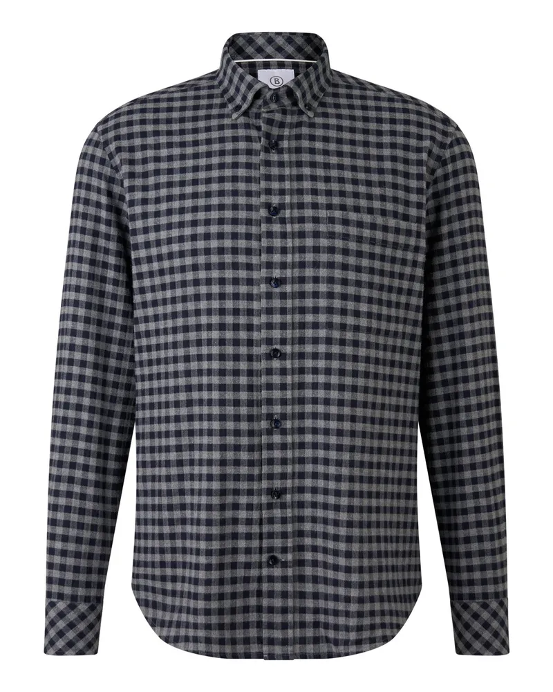 Bogner Flanell-Hemd Timt für Herren - Navy-Blau/Grau Navy-blau