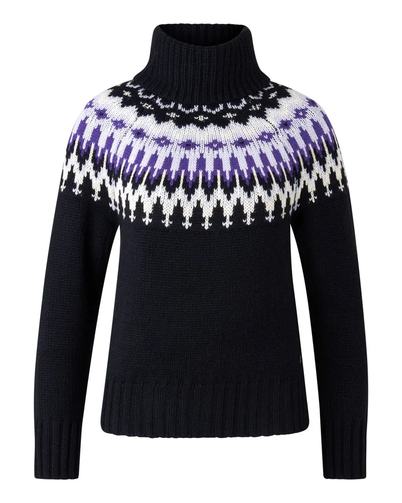 Bogner Norweger-Pullover Ingrid für Damen - Navy-Blau/Off-White/Violett Navy-blau