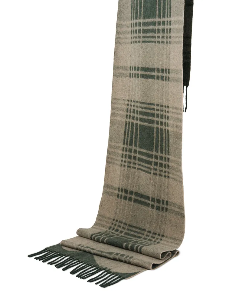 Bogner Woll-Schal Scarf für Herren - Dunkelgrün/Beige Dunkelgrün