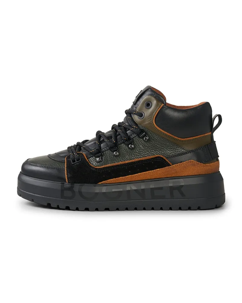Bogner Low Boots Antwerp für Herren - Schwarz/Cognac/Oliv-Grün Schwarz