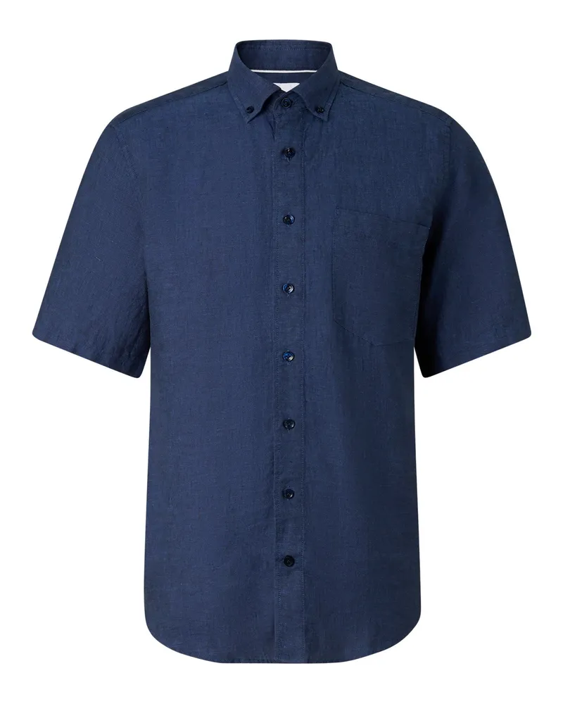Bogner Leinen-Kurzarm-Hemd Lykos für Herren - Navy-Blau Navy-blau