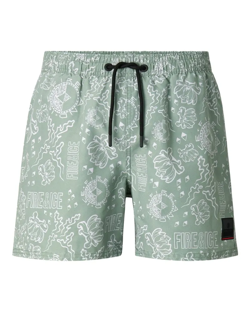 Bogner Fire & Ice Badeshorts Nelson für Herren - Eukalyptus/Weiß Eukalyptus