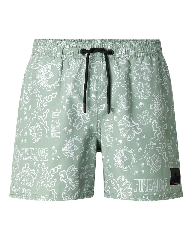 Bogner Fire & Ice Badeshorts Nelson für Herren - Eukalyptus/Weiß Eukalyptus