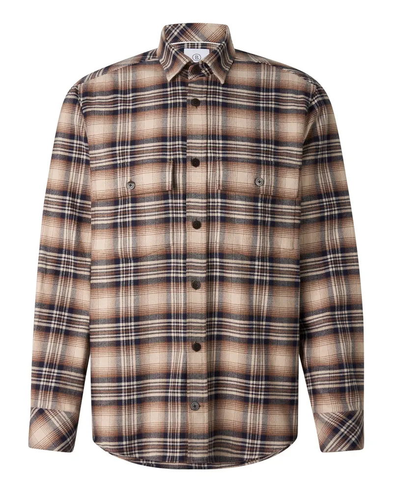 Bogner Flanellhemd Heiko für Herren - Beige/Navy-Blau Beige