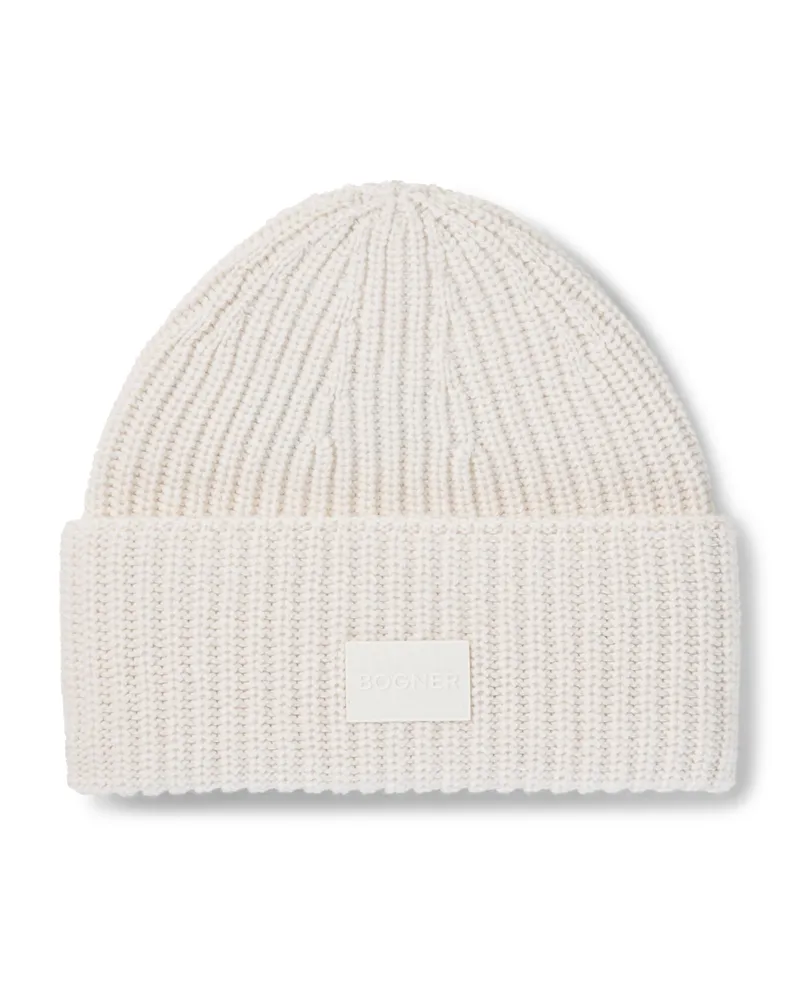 Bogner Schurwoll-Kaschmir-Mütze Larah für Damen - Off-White Off-white