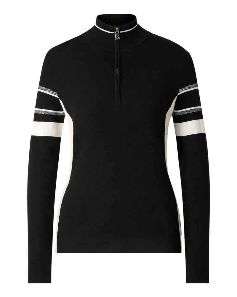 Bogner Schurwoll-Troyer Lari für Damen - Schwarz/Weiß Schwarz