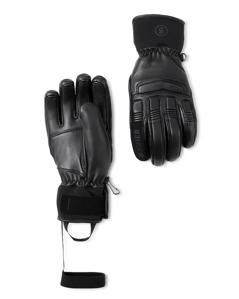 Bogner Leder-Handschuhe Lidia für Damen - Schwarz Schwarz