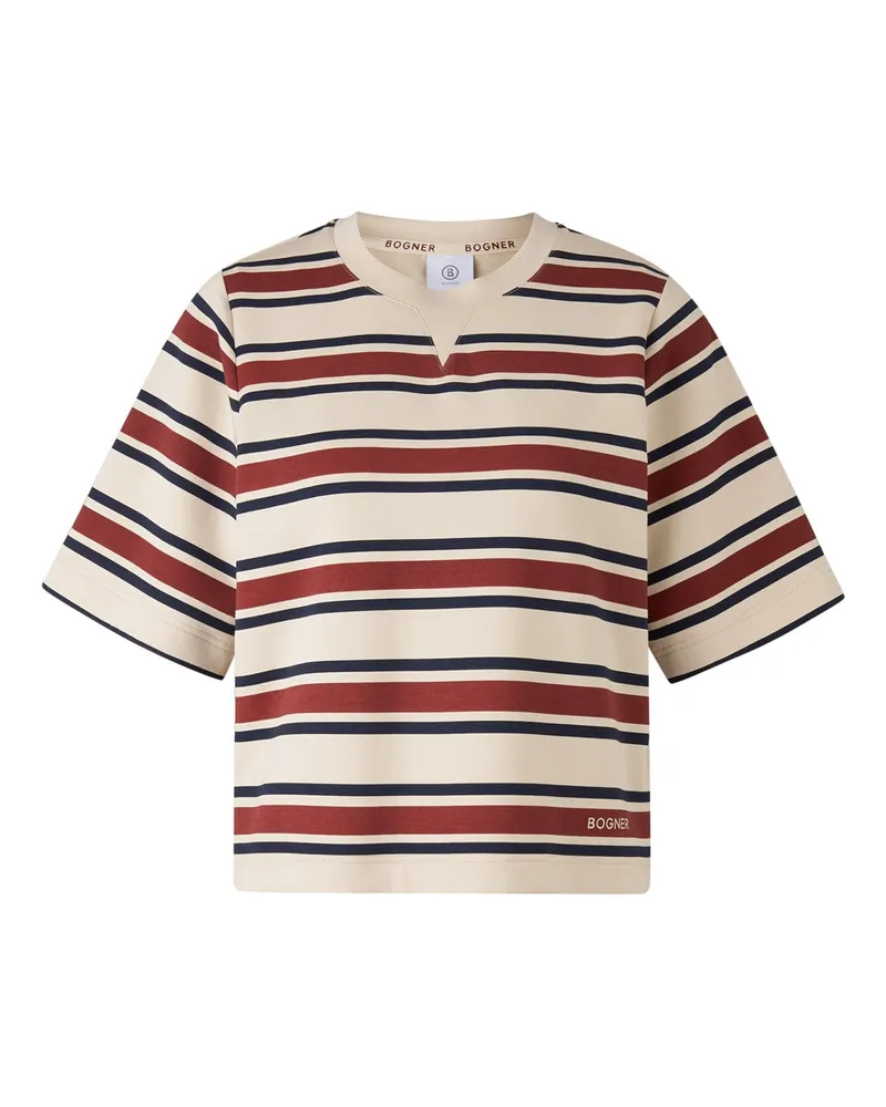 Bogner T-Shirt Stacey für Damen - Creme/Weinrot/Navy-Blau Creme