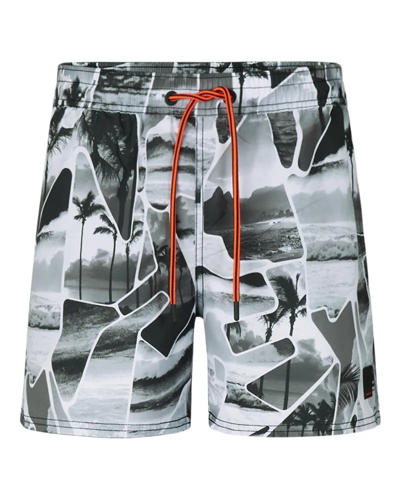 Bogner Fire & Ice Badeshorts Nelson für Herren - Schwarz/Weiß Schwarz