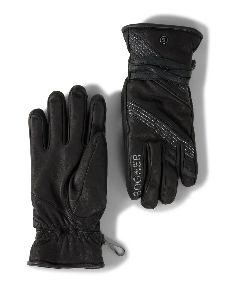Bogner Leder-Handschuhe Sanna für Damen - Schwarz Schwarz
