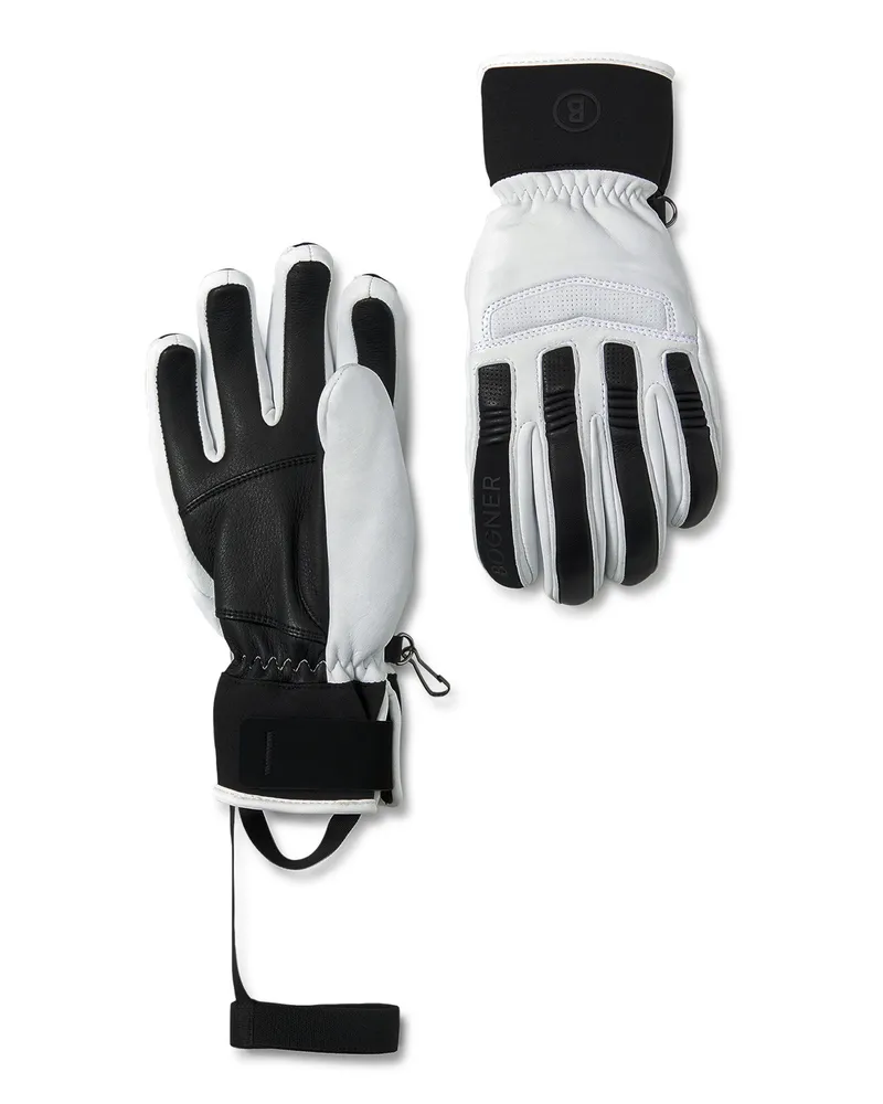 Bogner Leder-Handschuhe Lidia für Damen - Weiß/Schwarz Weiß