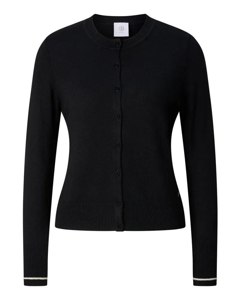 Bogner Schurwoll-Seiden-Strickjacke Azou für Damen - Schwarz Schwarz
