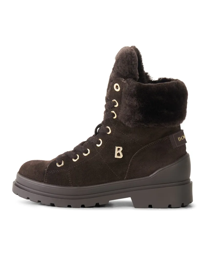 Bogner Schnürboots St. Moritz mit Spikes für Damen - Dunkelbraun Dunkelbraun