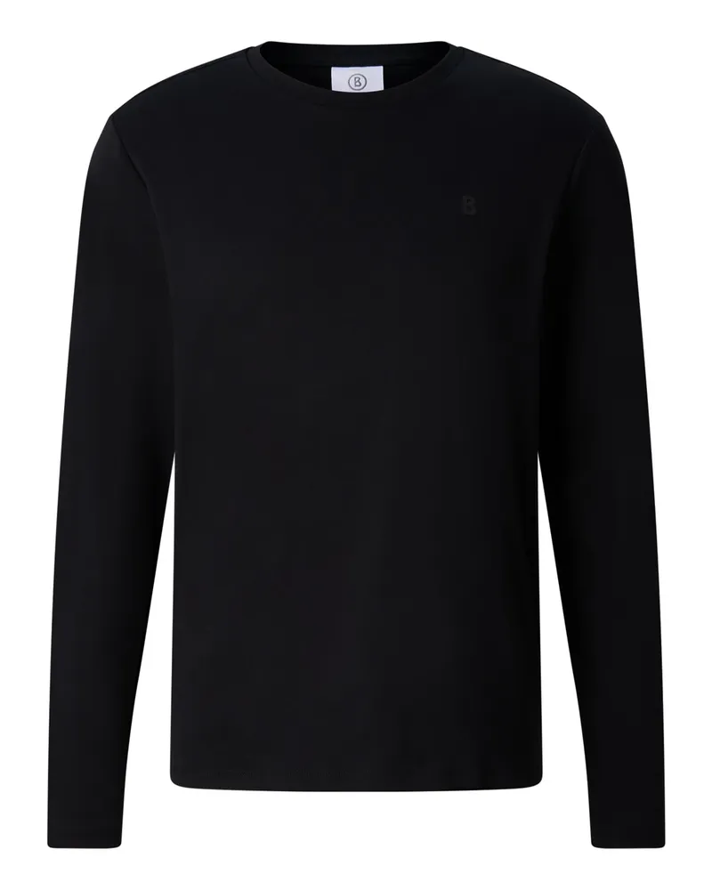Bogner Baumwoll-Longsleeve Arvid für Herren - Schwarz Schwarz
