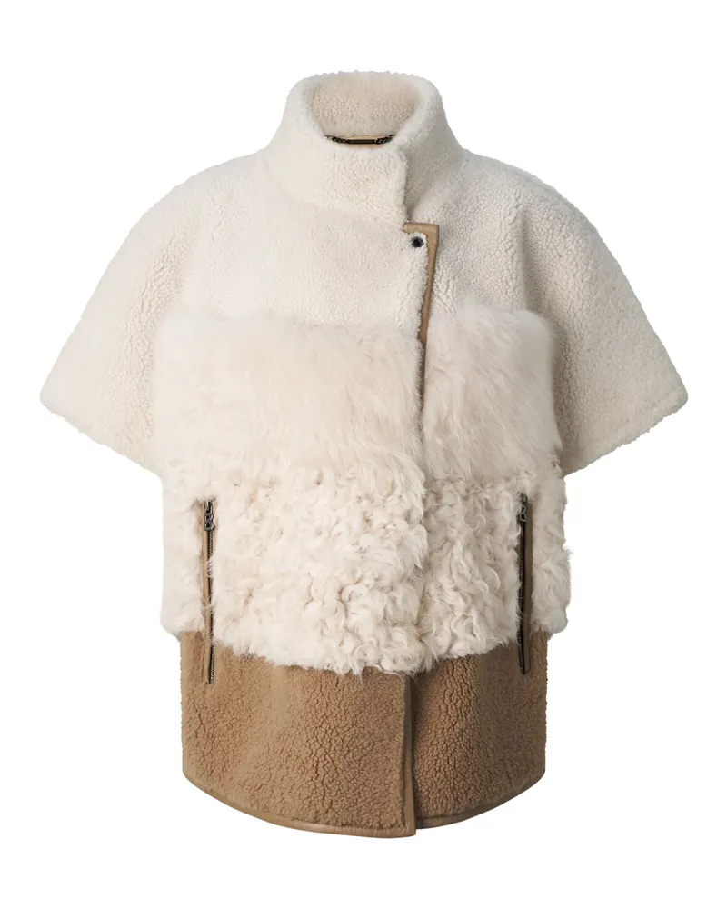 Bogner Lammfell-Jacke Lexy für Damen - Creme/Braun Creme