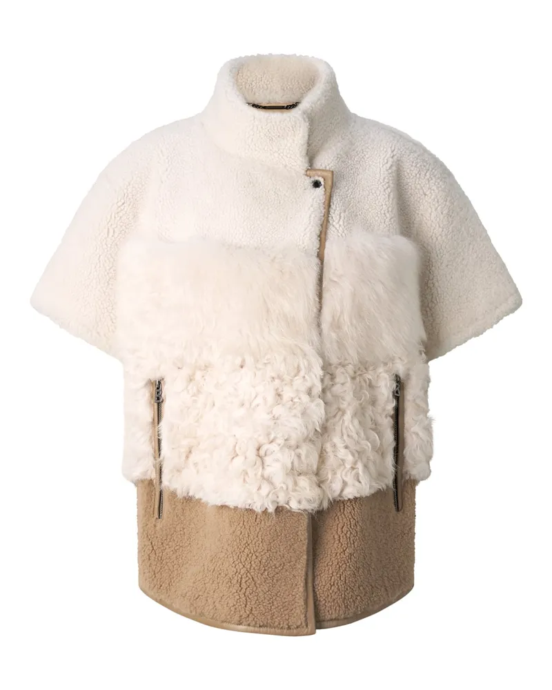 Bogner Lammfell-Jacke Lexy für Damen - Creme/Braun Creme