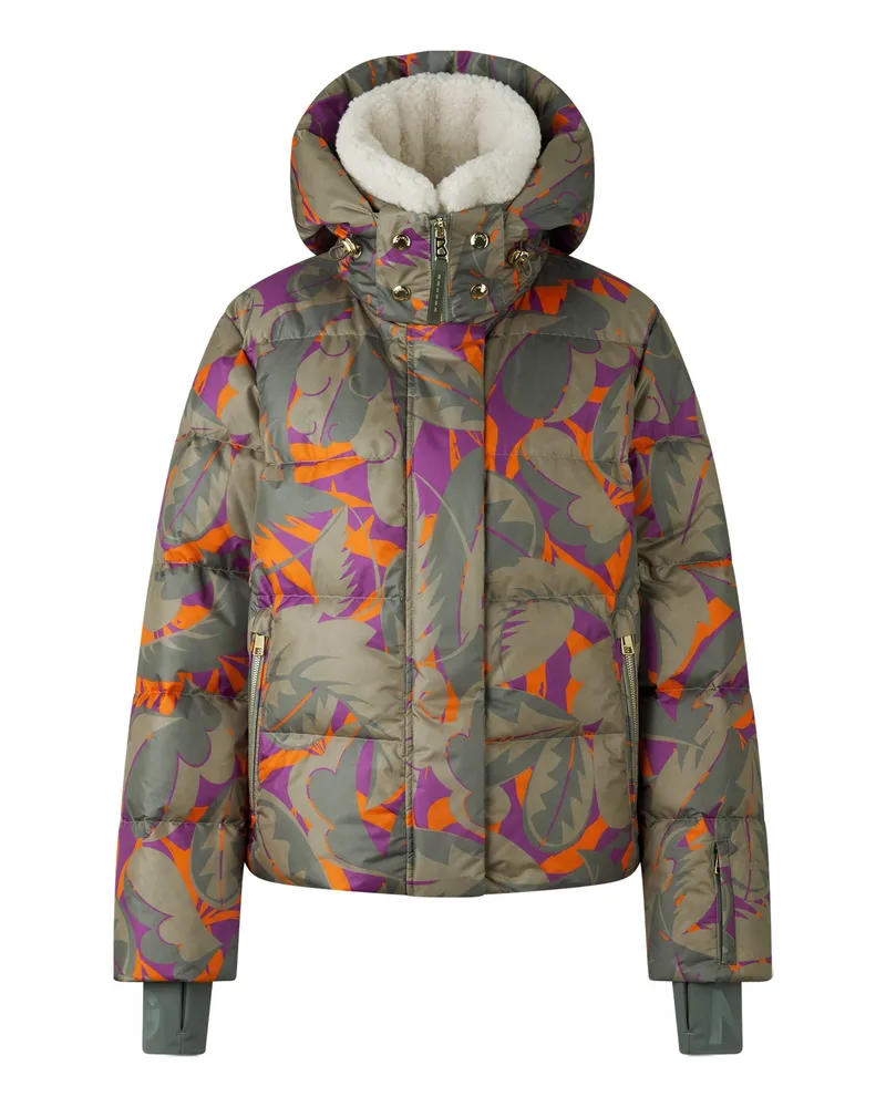 Bogner Ski-Daunenjacke Maja für Damen - Oliv-Grün/Violett/Orange Oliv-grün