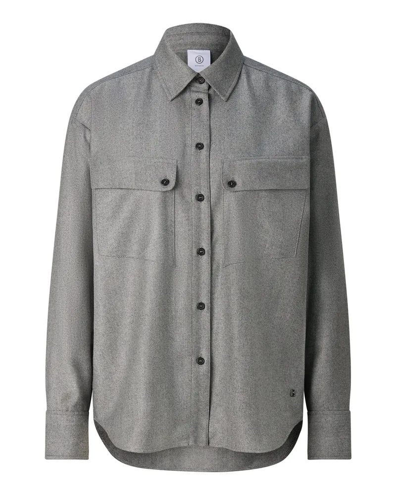 Bogner Schurwoll-Hemdbluse Robyn für Damen - Grau Grau