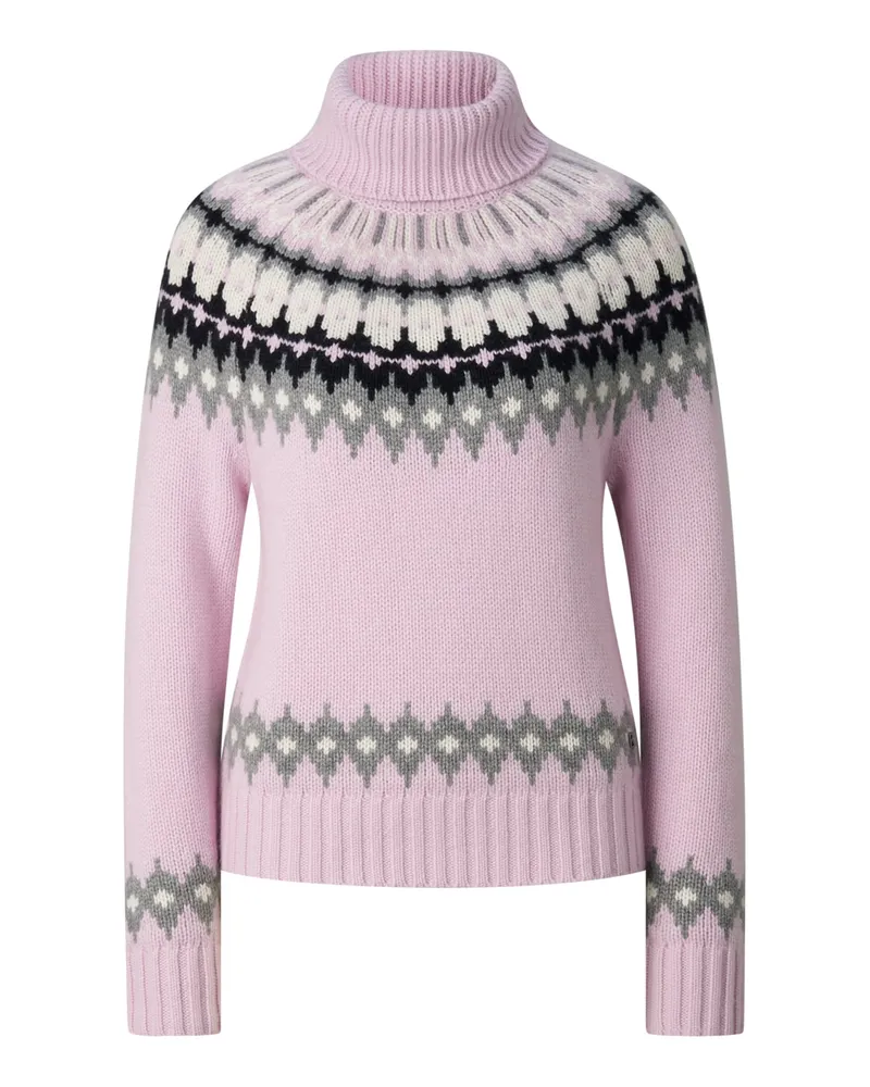 Bogner Kaschmir-Norweger-Pullover Ingrid für Damen - Rosé/Grau/Off-White Rosé