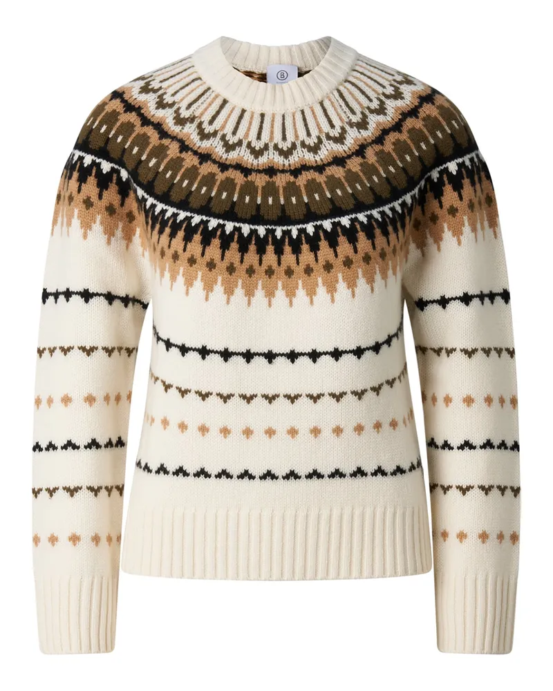 Bogner Kaschmir-Norweger-Pullover Ina für Damen - Off-White/Camel/Coffee Off-white