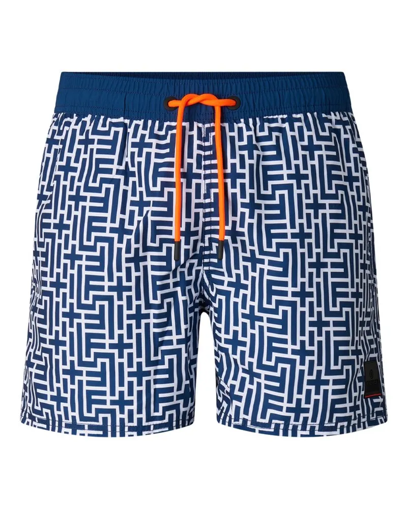 Bogner Fire & Ice Badeshorts Nelson für Herren - Navy-Blau/Weiß Navy-blau