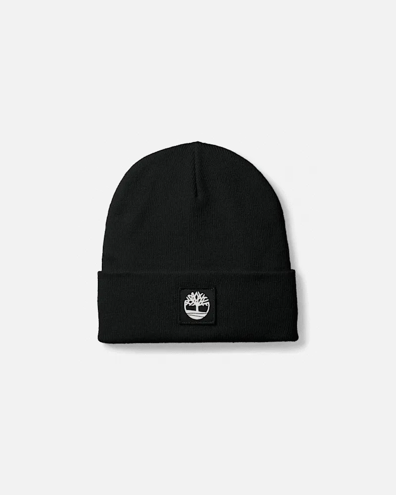 Timberland Beanie mit Aufnäher für Herren in Schwarz, Herren, Schwarz Schwarz