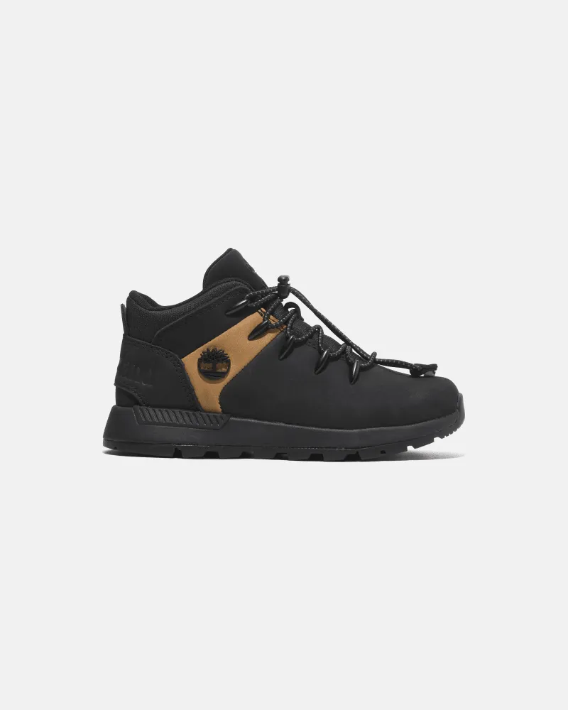 Timberland Halbhoher Sprint Trekker Bungee Sneaker für Jugendliche in Schwarz/Gelb, Schwarz, Größe Schwarz