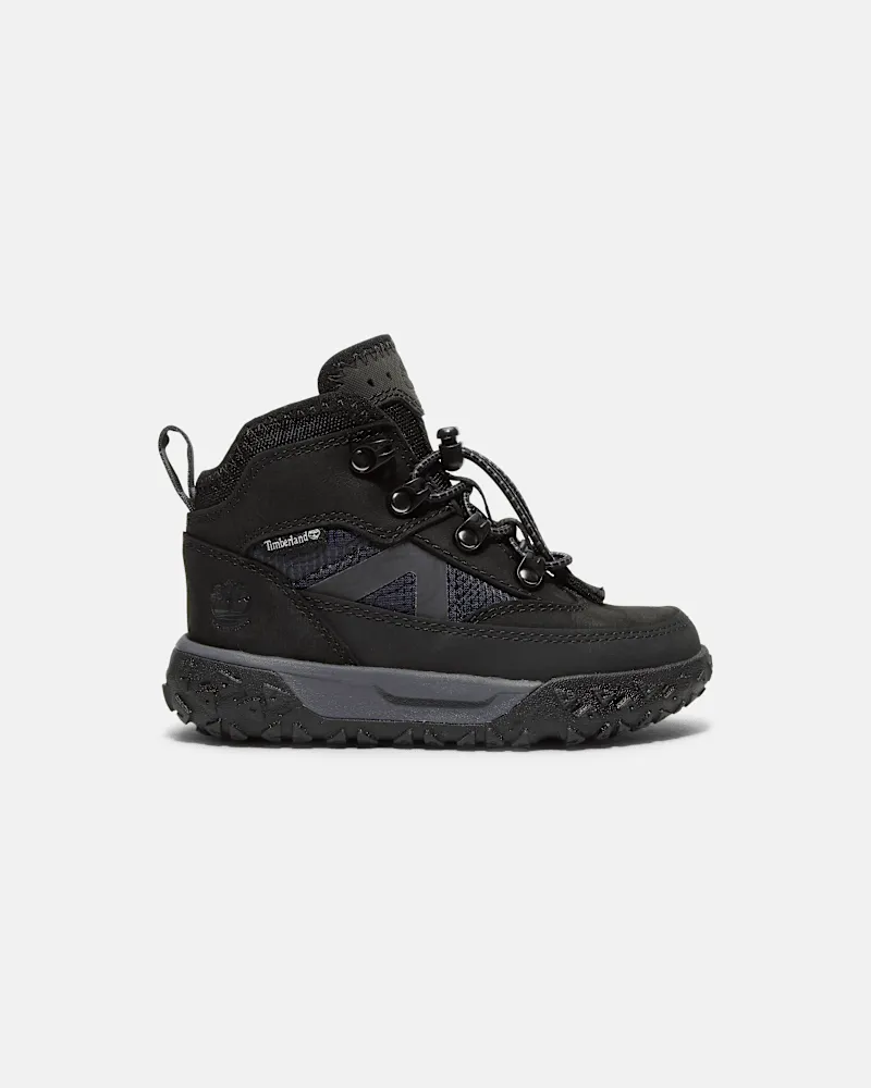 Timberland Halbhoher wasserdichter GreenStride Motion 6 Bungee Sneaker für Kleinkinder in Schwarz, Schwarz, Größe Schwarz