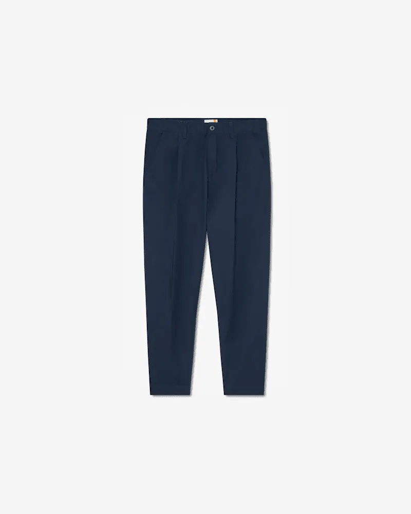 Timberland Claremont Chinohose aus Popeline mit Bundfalten für Herren in Dunkelblau, Herren, Blau, Größe Blau