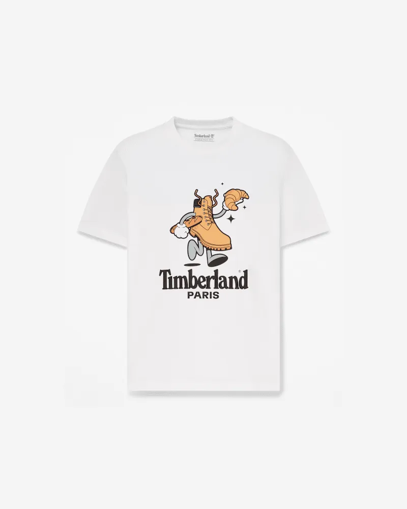 Timberland All Gender Paris Kurzarm-T-Shirt in Weiß, Weiß, Größe Weiß